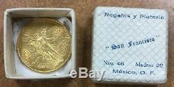 1922 Mexico Gold 50 Pesos 1.2 Troy ounces fine gold. Original coin AU with box