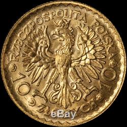 1925 Poland 10 Zlotych Gold Coin 0.0933oz AGW 0.900 Fine