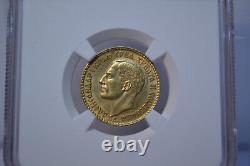 1925 Yugoslavia 20 Dinara Alexander I Km#7 Ngc Ms61 90% Fine Gold Coin