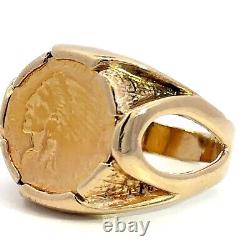 1926 2.5 Dollars Indian Head Fine Gold Coin & 14K Gold Ring 22.2grams Size 13.75 1926 2.5 Dollars Indian Head Fine Gold Coin & 14K Gold Ring 22.2grams Size 13.75