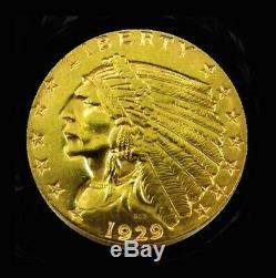 1929 Gold Indian Head $2.50 Quarter Eagle Fine Gold Bullion Coin Excellent
