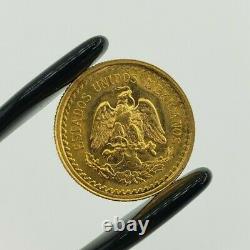 1945 2.5 Pesos Mexican Gold Bullion Coin 2 1/2 Mexico Round. 900 Fine Pure