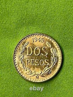 1945 Dos (2) Pesos. 900 Gold Coin Bu #1