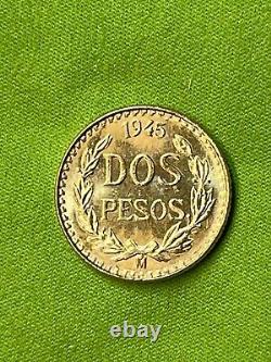 1945 Dos (2) Pesos. 900 Gold Coin Bu #1