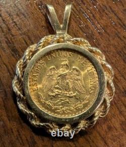 1945 Dos Pesos Gold Coin with 14K Gold Bezel 1945 Dos Pesos Gold Coin with 14K Gold Bezel