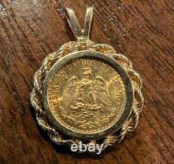 1945 Dos Pesos Gold Coin with 14K Gold Bezel 1945 Dos Pesos Gold Coin with 14K Gold Bezel