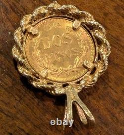 1945 Dos Pesos Gold Coin with 14K Gold Bezel 1945 Dos Pesos Gold Coin with 14K Gold Bezel