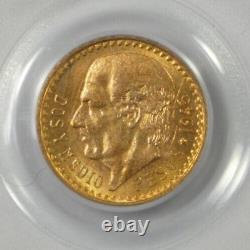 1945 Mexico 2 1/2 Peso Certified PCGS MS 64.900 Fine Gold