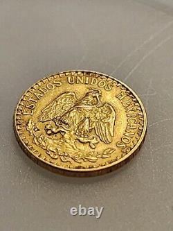 1945 Mexico Dos Pesos Gold Coin. 1.66 G. 900 Fine Gold