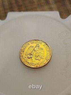 1945 Mexico Dos Pesos Gold Coin. 1.66 G. 900 Fine Gold