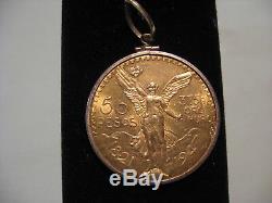 1947 Mexico 50 Peso Gold Coin withneckless bezel 37.5 Grams Fine Gold
