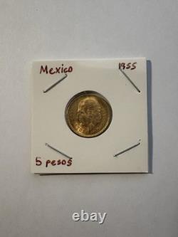 1955 5 Pesos Gold Coin AU INCREDIBLE CONDITION SEND OFFER 1955 5 Pesos Gold Coin AU INCREDIBLE CONDITION SEND OFFER
