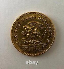 1959 Mexico 20 pesos gold coin AU veinte 15 grams gold. 900 fine