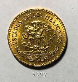 1959 Mexico 20 pesos gold coin AU veinte 15 grams gold. 900 fine