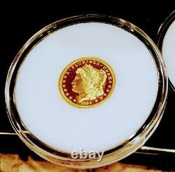 1964 Morgan $5 Coin fine gold UNC COA 16 MM COOK ISLAND