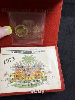 1973 Haiti 100 Gourdes Gold Coin. 900 Fine With Original Certificate & Pack 1973 Haiti 100 Gourdes Gold Coin. 900 Fine With Original Certificate & Pack