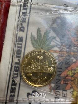 1973 Haiti 100 Gourdes Gold Coin. 900 Fine With Original Certificate & Pack 1973 Haiti 100 Gourdes Gold Coin. 900 Fine With Original Certificate & Pack