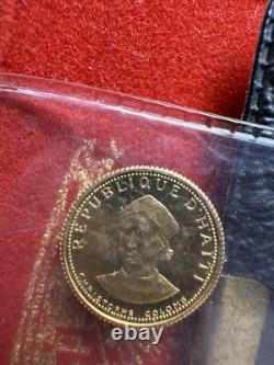 1973 Haiti 100 Gourdes Gold Coin. 900 Fine With Original Certificate & Pack 1973 Haiti 100 Gourdes Gold Coin. 900 Fine With Original Certificate & Pack