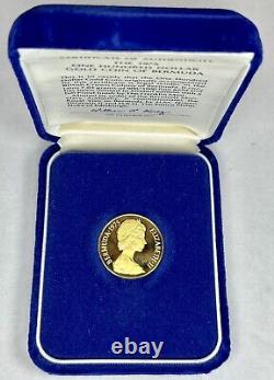 1975 BERMUDA $100 QUEEN ELIZABETH II 7g. 900 Fine GOLD COIN Box & COA Proof