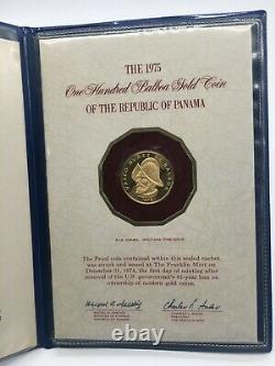 1975 Panama 100 Balboa Proof Coin 8.16 grams 900/1000 FINE GOLD