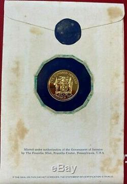 1976 7.83g $100 Gold Coin Of Jamaica. 900 Fine Gold Minted By The Franklin Mint