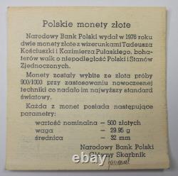 1976 POLAND 500 Zlotych. 900 Fine Proof Gold Coin 2318 Mintage AGW. 8681 Box/COA