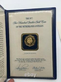 1977 Netherlands Antilles 200 Guilder GOLD Coin 7.95 grams 900/1000 FINE GOLD