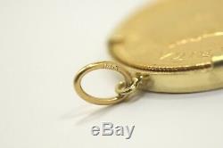 1977 South African Krugerrand Coin 1 Oz. Fine Gold in 14k Yellow Gold Pendant