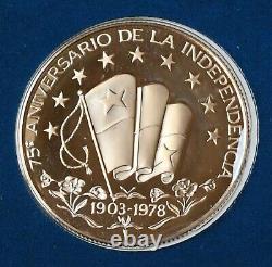 1978 Republic of Panama 75 Balboas. 500 Fine Proof Gold Coin in Original Folder