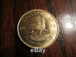 1978 South African KRUGERRAND 1oz. 999 Fine Gold Coin Bullion