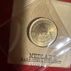 1980 1/4 oz Krugerrand Fine Gold Coin Suid-Afrika South Africa