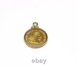 1980 American Eagle 1/10 Oz. 999 Fine 24k Gold Coin in 14k Gold Pendent Bezel