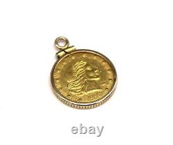 1980 American Eagle 1/10 Oz. 999 Fine 24k Gold Coin in 14k Gold Pendent Bezel