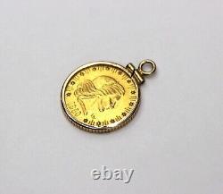 1980 American Eagle 1/10 Oz. 999 Fine 24k Gold Coin in 14k Gold Pendent Bezel