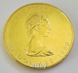 1980 Canada $50 Gold Maple Leaf 1 oz. 999 Fine