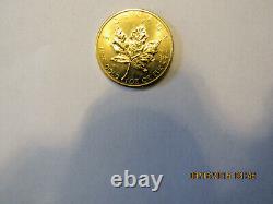 1980 One Oz. Of. 999 Fine, Pure Gold Canadian Maple Leaf In Beautiful Condition