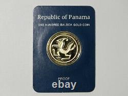 1980 Panama 100 Balboa Proof Pre-Columbian Art Golden Condor. 900 Fine Gold