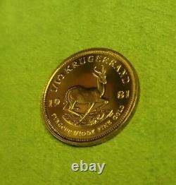 1981 South Africa (1/10 oz) Gold Krugerrand Coin BU 1981 Brilliant Fine Gold