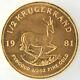 1981 South Africa Krugerrand 1/2 Oz. 9170 Fine Gold Coin Bullion Investment