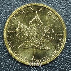 1982 1/10 oz Canadian Maple Leaf. 9999 Fine Gold Coin
