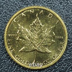 1982 1/10 oz Canadian Maple Leaf. 9999 Fine Gold Coin (#2)