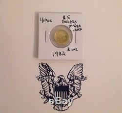 1982 1/10oz Canada $5 Gold Maple Leaf Mint Sealed. 999 Fine Gold 1st Year