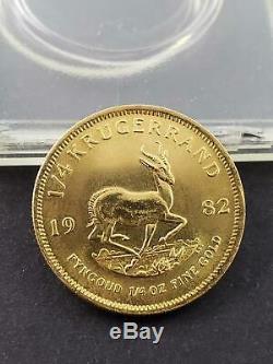 1982 South Africa 1/4 Krugerrand gold coin 1/4 oz. Fine gold