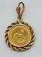 1983 1/10 Troy Oz Gold South Africa Krugerrand Coin Set In 14k Rope Pendant