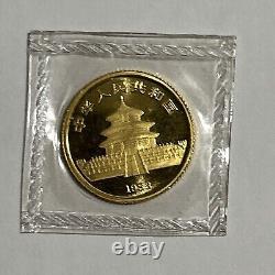1983 10 Yuan China Panda 1/10 Oz. 999 Fine Gold Uncirculated Coin Sealed