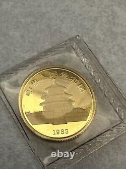 1983 10 Yuan Chinese Panda 1/10 Oz. 999 Fine Gold Coin Sealed