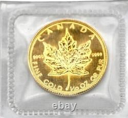 1983 $5 Canada Maple Leaf 1/10 Oz. 9999 Fine Gold Coin Rcm Blister Bu Unc