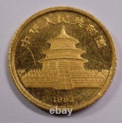 1983 5 China Panda 1/20 oz fine gold coin light abrasions and scratch