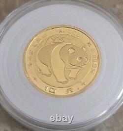 1983 China 10 Yuan 1/10 Oz. 9999 Fine Gold Panda Coin