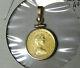 1984 1/10 Oz Gold Maple Leaf. 9999 Fine Gold Mounted In Bezel Cleaned Worn 82721